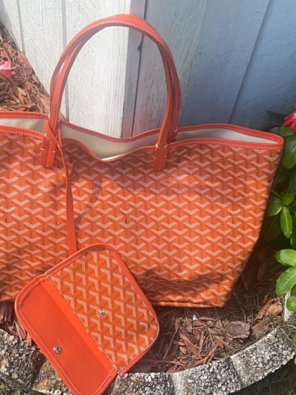 Goyard Goyardine Saint Louis Orange Tote Like New - Picture 2 of 6